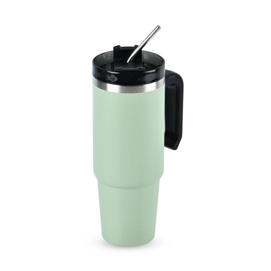 316L Edelstahl Thermobecher 887ml mit Strohhalm, Grün