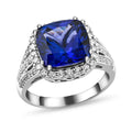 AAAA Tansanit, Weißer Diamant Ring 950 Platin (Größe 17.00) ca. 5,65 ct