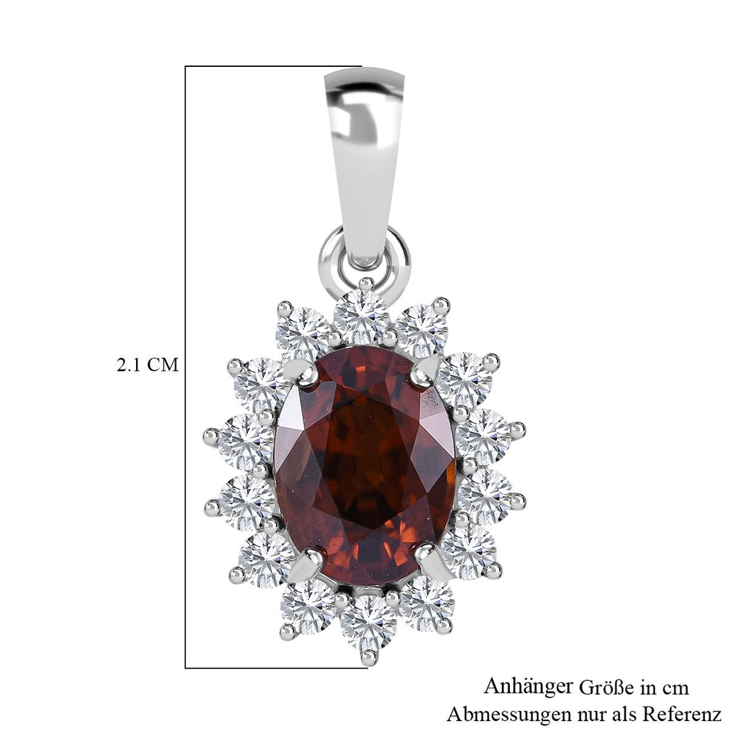 Sunset Zirkon, Weißer Zirkon Anhänger, 925 Silber rhodiniert ca. 2.64 ct