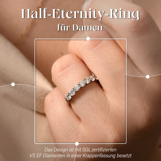 RHAPSODY - Diamant VS E-F Ring, 950 Platin, SGL Zertifiziert, (Größe 18.00) ca. 1.00 ct