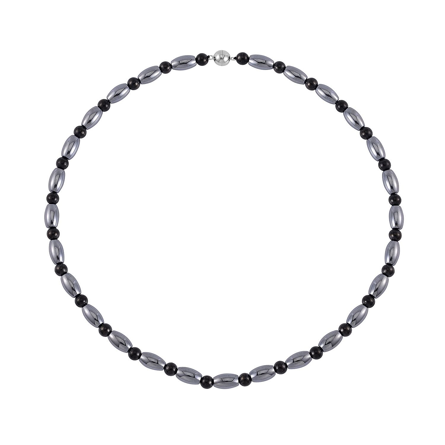 Terahertz, Shungit Halskette ca. 50 cm 925 Silber rhodiniert ca. 155.00 ct