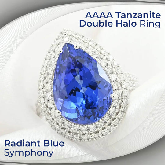 AAAA Tansanit, Weißer Diamant AGI zertifiziert Ring 950 Platin (Größe 19.00) ca. 5.10 ct