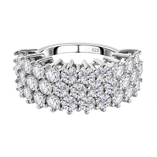 Moissanit Ring, 925 Silber platiniert, (Größe 16.00), ca. 3.32 ct