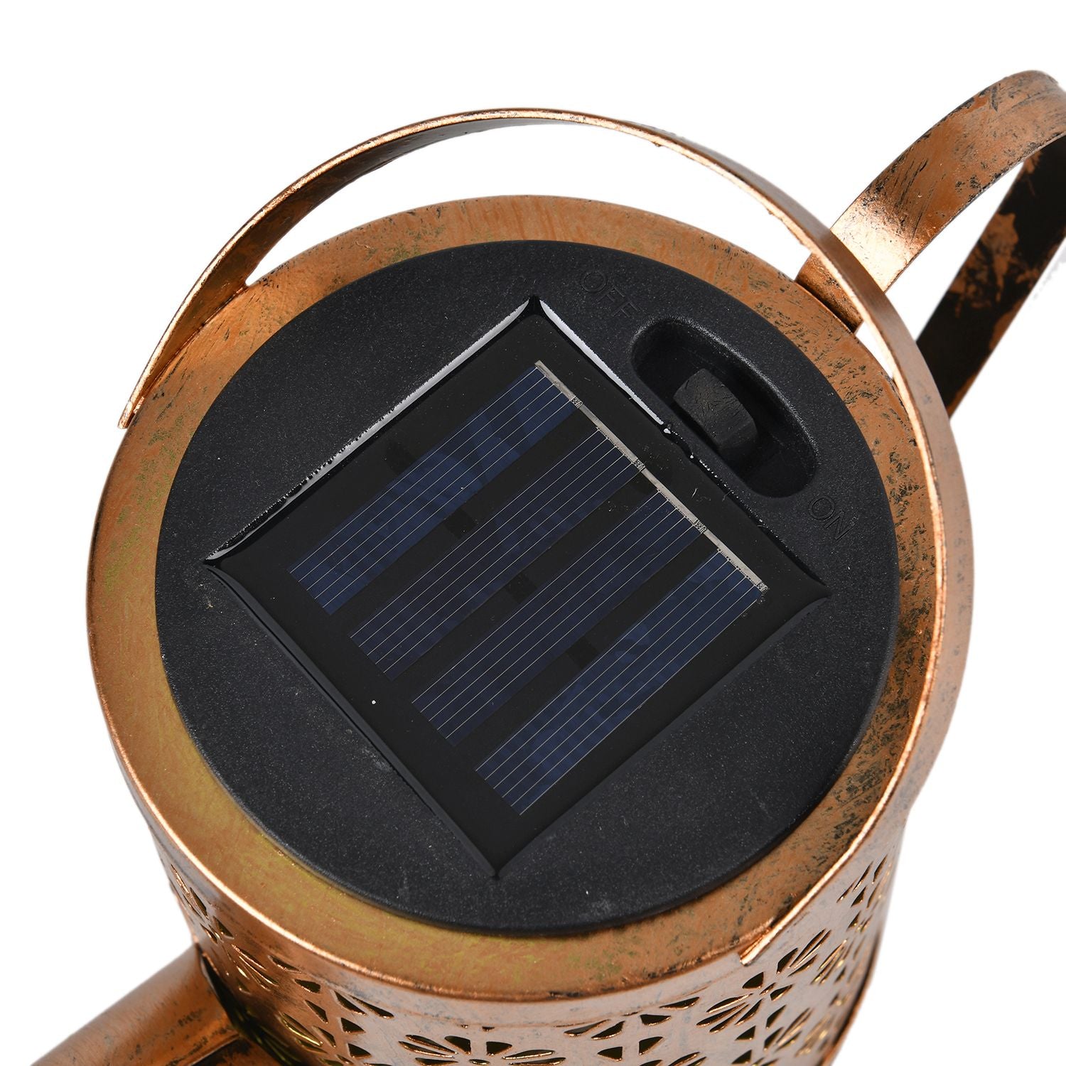 LED-Solar-Wasserfall-Gartenleuchte in Kupferoptik