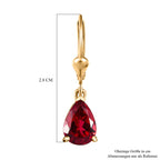 Lab Created Padparadscha-Saphir Ohrringe 925 Silber Gelbgold Vermeil ca. 5,56 ct.