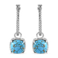 Blaues Türkis Ohrringe Edelstahl, ca. 10.41 ct