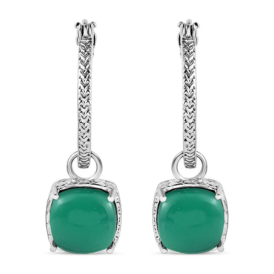 Blaues Türkis Ohrringe Edelstahl, ca. 10.41 ct