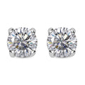 Moissanit Ohrringe 925 Silber platiniert ca. 0,88 ct.