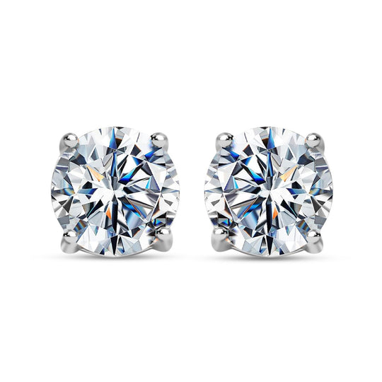 Moissanit Ohrringe 925 Silber platiniert ca. 0,88 ct.
