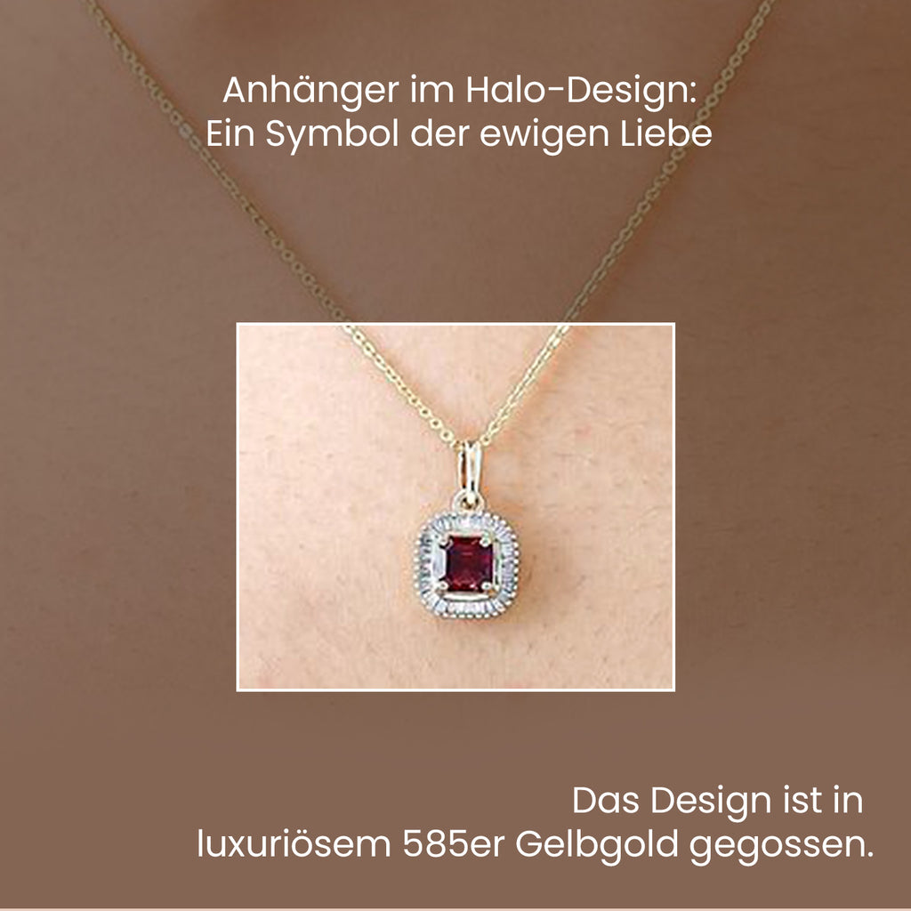 AAAA Rubellit, Weißer Diamant Anhänger 585 Gold ca. 0,94 ct.