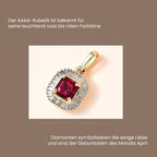 AAAA Rubellit, Weißer Diamant Anhänger 585 Gold ca. 0,94 ct.