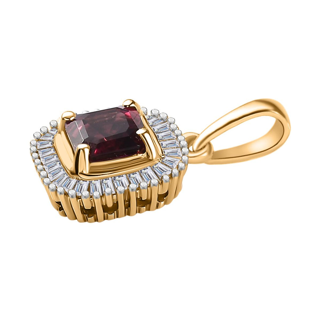 AAAA Rubellit, Weißer Diamant Anhänger 585 Gold ca. 0,94 ct.