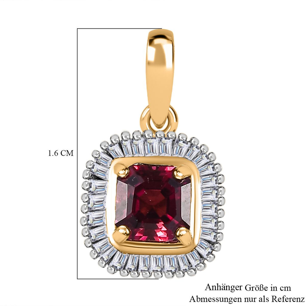 AAAA Rubellit, Weißer Diamant Anhänger 585 Gold ca. 0,94 ct.