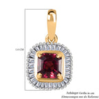 AAAA Rubellit, Weißer Diamant Anhänger 585 Gold ca. 0,94 ct.