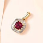 AAAA Rubellit, Weißer Diamant Anhänger 585 Gold ca. 0,94 ct.