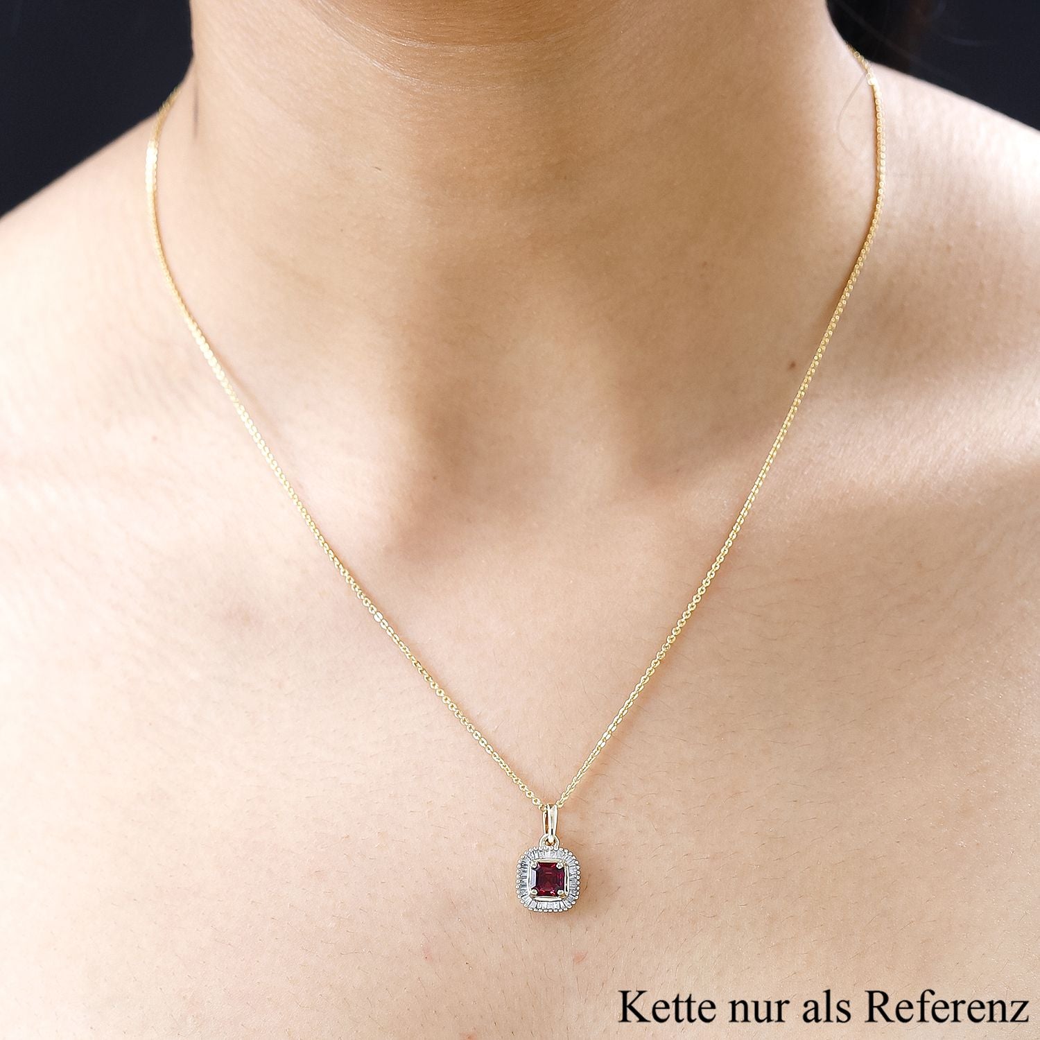 AAAA Rubellit, Weißer Diamant Anhänger 585 Gold ca. 0,94 ct.
