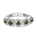 Natürlicher Chromdiopsid Ringe 925 Silber platiniert (Größe 16.00) ca. 0,72 ct
