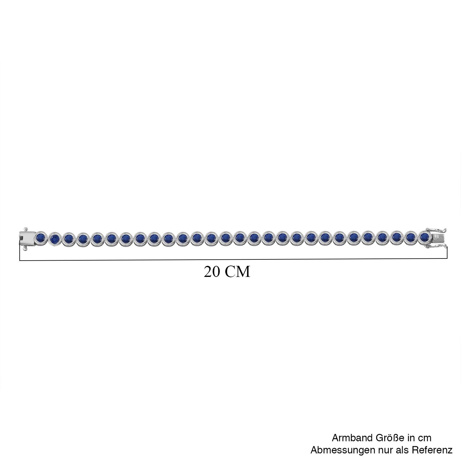 Kyanit Armband ca. 19 cm 925 Silber platiniert ca. 16,39 ct.