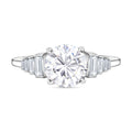 Moissanit Ring, 925 Silber platiniert, (Größe 18.00), ca. 2.54 ct