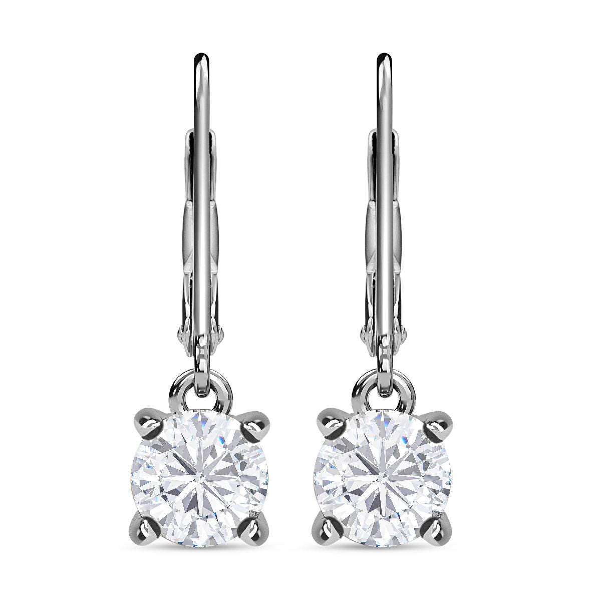 Moissanit Ohrringe 925 Silber platiniert ca. 1.56 ct