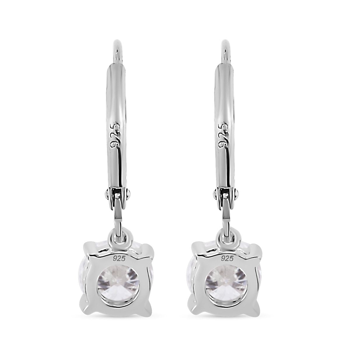 Moissanit Ohrringe 925 Silber platiniert ca. 1.56 ct