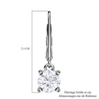 Moissanit Ohrringe 925 Silber platiniert ca. 1.56 ct