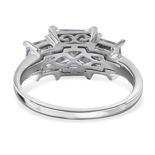 Moissanit Ring, 925 Silber platiniert, (Größe 17.00), ca. 3.33 ct