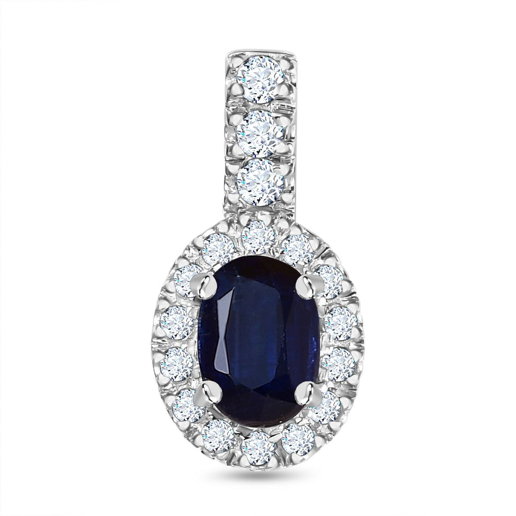 AAA Kyanit, Weißer Zirkon Anhänger 925 Silber platiniert ca. 1,49 ct.