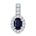 AAA Kyanit, Weißer Zirkon Anhänger 925 Silber platiniert ca. 1,49 ct.