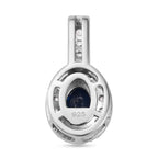 AAA Kyanit, Weißer Zirkon Anhänger 925 Silber platiniert ca. 1,49 ct.