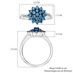 LUXURIANT DIAMOND- SGL zertifizierter SI-GH Labor blauer und weißer Diamant Ring und Ohrringe