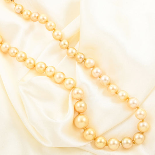 Iliana AAAA Goldene Südsee Perle Halskette ca. 45 cm 750 Gold Standard