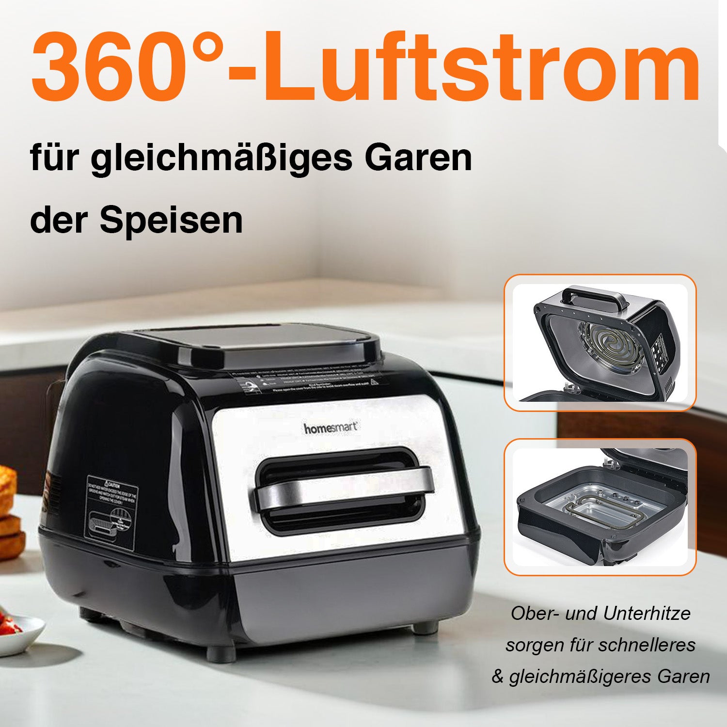 HOMESMART Foodi Steam Grill Air-Fryer, Multifunktion, 6L Kapazität