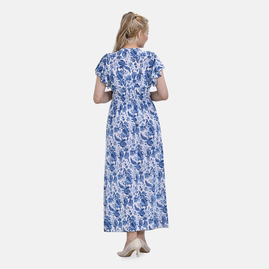 Maxikleid mit gesmokter Taille und Flatterärmeln, Größe 35x125cm, gelb