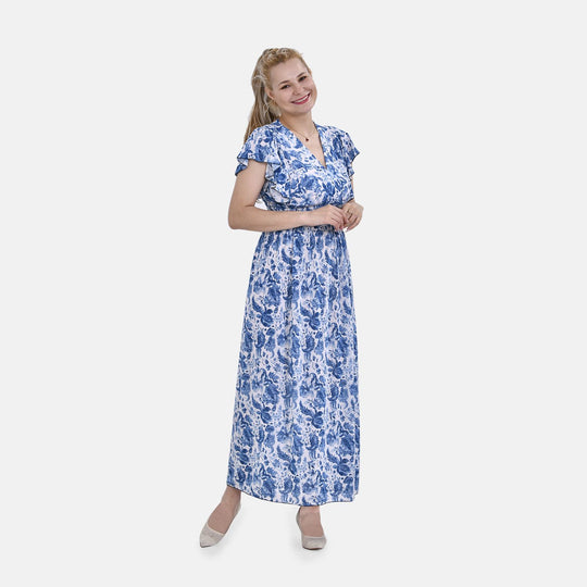 Maxikleid mit gesmokter Taille und Flatterärmeln, Größe 35x125cm, gelb