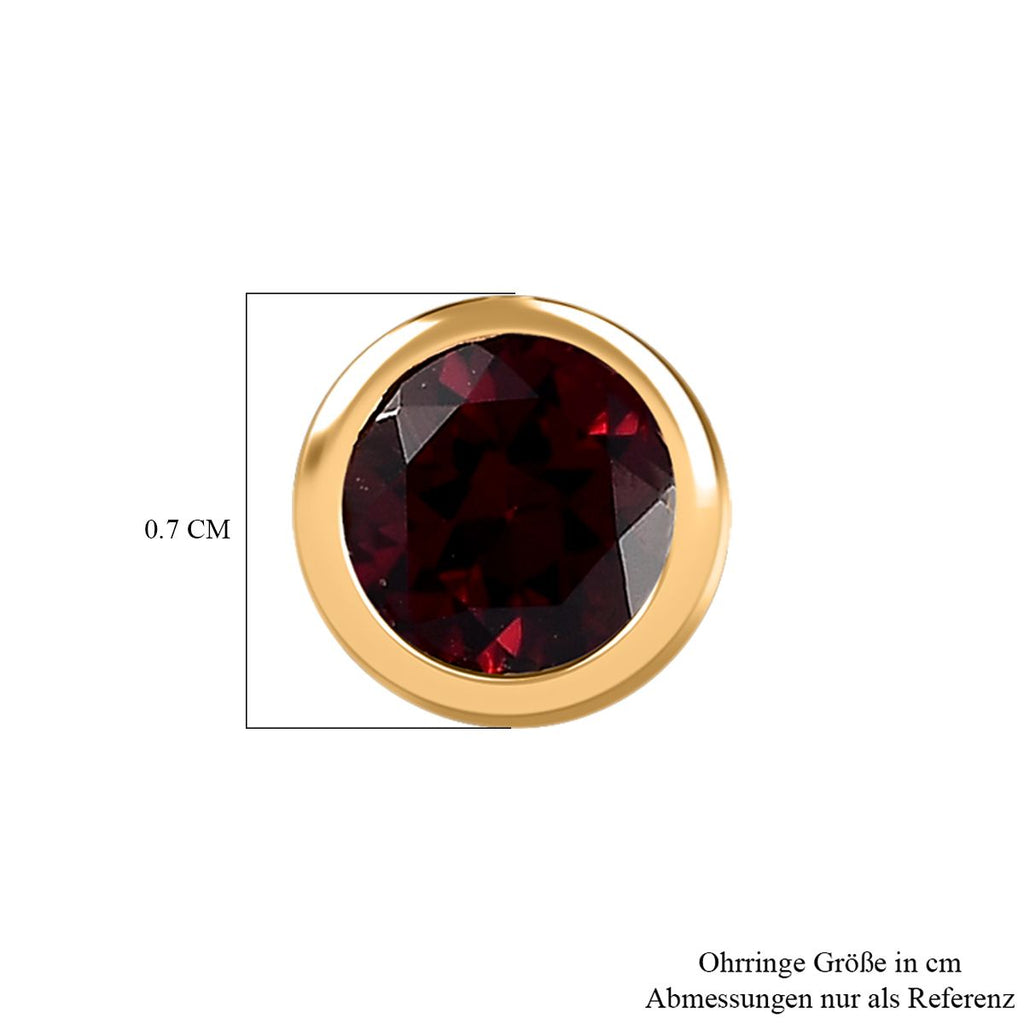 Rhodolith Granat Ohrringe, 925 Silber Gelbgold Vermeil ca. 1.19 ct