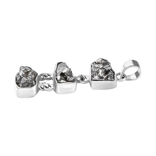 Meteorit Anhänger 925 Silber rhodiniert ca. 38,71 ct.