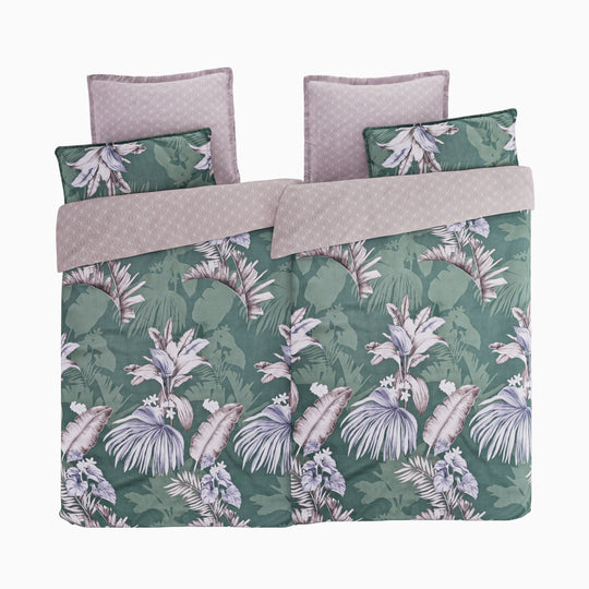 6-teiliges Bettbezug Set, 2 Bettbezüge, 4 Kissenbezüge, violett
