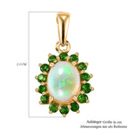 AA natürlicher, äthiopischer Welo Opal und Chromdiopsid Ring und Anhänger