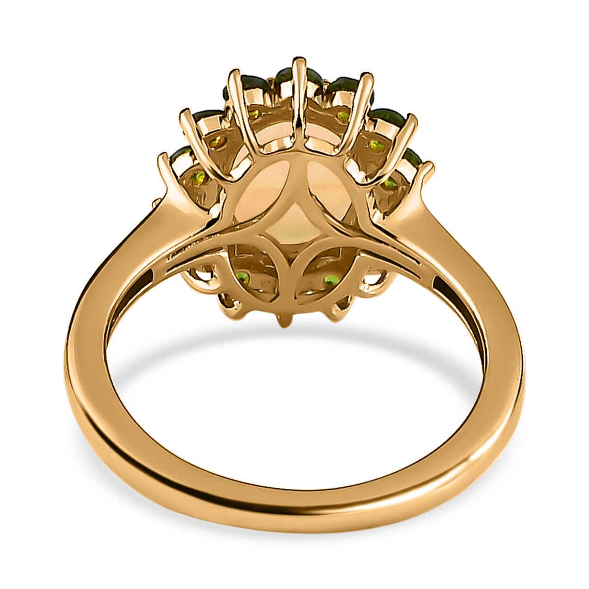 AA natürlicher, äthiopischer Welo Opal und Chromdiopsid Ring und Anhänger
