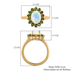 AA natürlicher, äthiopischer Welo Opal und Chromdiopsid Ring und Anhänger