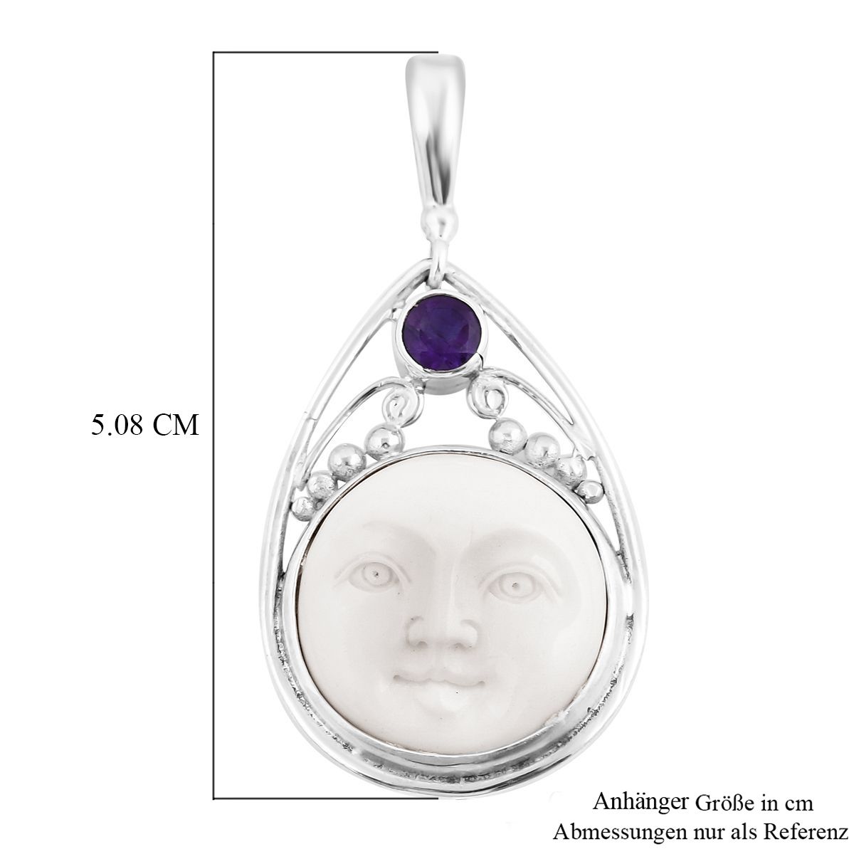 Himmelblauer Topas, Afrikanischer Amethyst Anhänger 925 Silber ca. 1,20 ct.