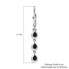Natürlicher Chromdiopsid Ohrringe 925 Silber platiniert ca. 1.04 ct