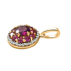 Rhodolith Granat Anhänger 925 Silber Gelbgold Vermeil ca. 2,22 ct.