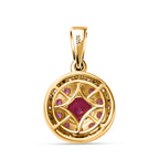 Rhodolith Granat Anhänger 925 Silber Gelbgold Vermeil ca. 2,22 ct.