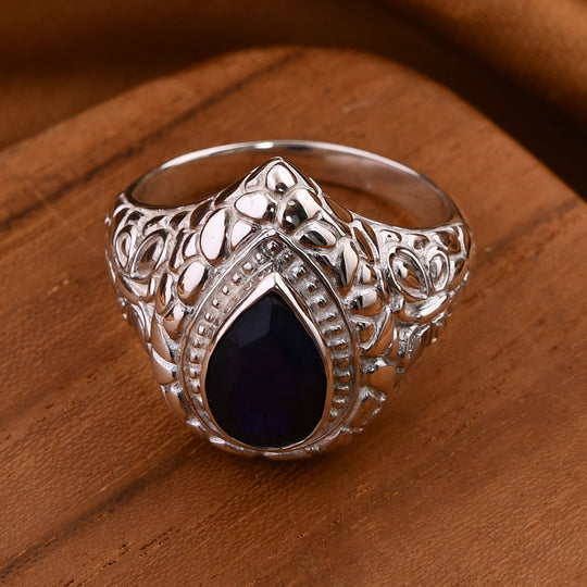 Masoala Saphir (Fissure gefüllt) Ring 925 Silber (Größe 17.00) ca. 4,30 ct