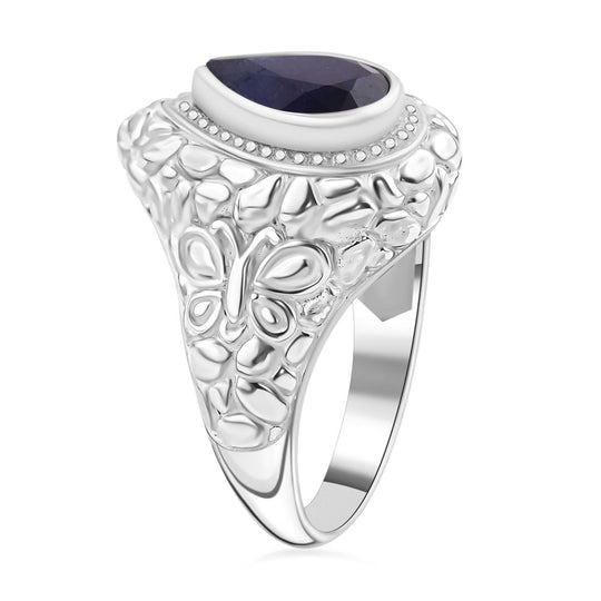 Masoala Saphir (Fissure gefüllt) Ring 925 Silber (Größe 17.00) ca. 4,30 ct
