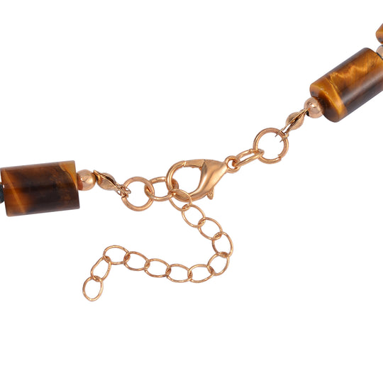 Gelbes Tigerauge Halskette ca. 45 cm Legierung Standard gelb vergoldet ca. 204,15 ct.