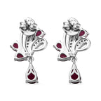 Rhodolith Granat Ohrringe 925 Silber platiniert ca. 2,43 ct.