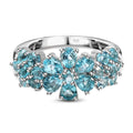 Blauer Apatit Ring 925 Silber platiniert (Größe 17.00) ca. 2,31 ct